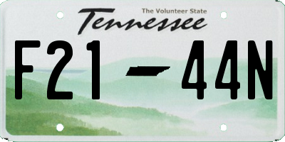 TN license plate F2144N