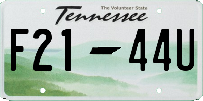 TN license plate F2144U