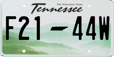 TN license plate F2144W