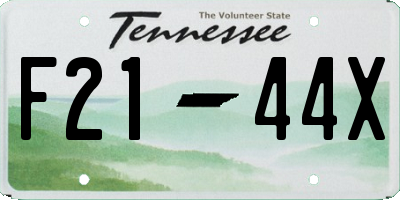TN license plate F2144X