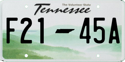 TN license plate F2145A