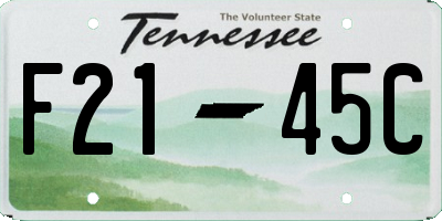 TN license plate F2145C