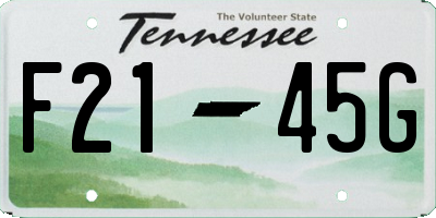TN license plate F2145G