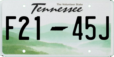 TN license plate F2145J