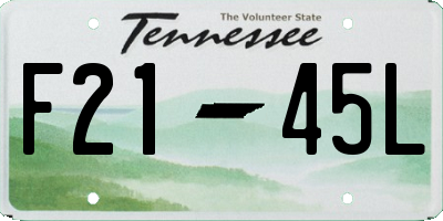 TN license plate F2145L