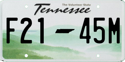 TN license plate F2145M
