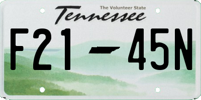 TN license plate F2145N