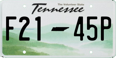 TN license plate F2145P