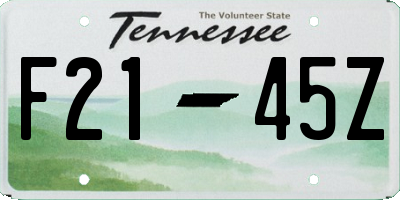TN license plate F2145Z