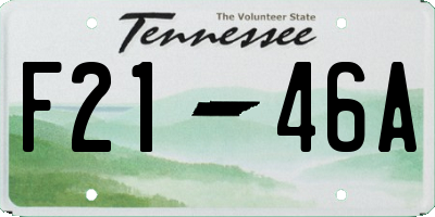 TN license plate F2146A