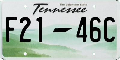 TN license plate F2146C