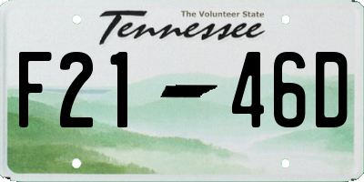 TN license plate F2146D