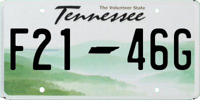 TN license plate F2146G