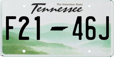 TN license plate F2146J