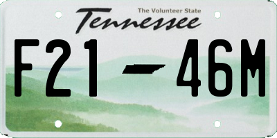 TN license plate F2146M