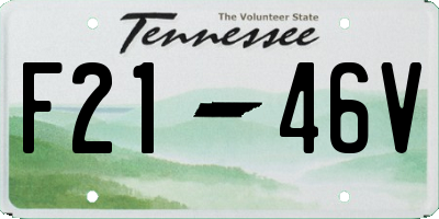 TN license plate F2146V