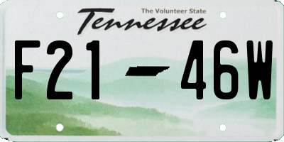 TN license plate F2146W