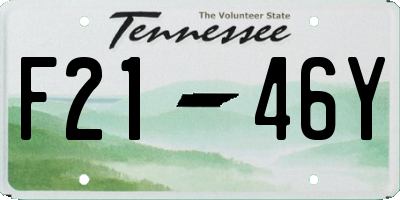 TN license plate F2146Y