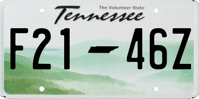 TN license plate F2146Z