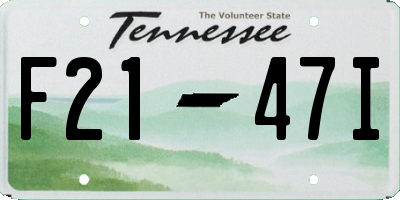 TN license plate F2147I
