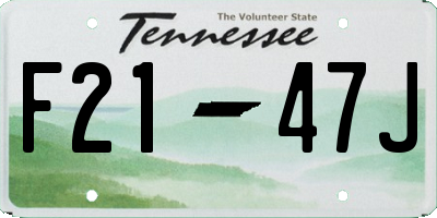 TN license plate F2147J