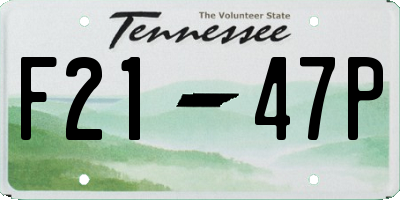 TN license plate F2147P