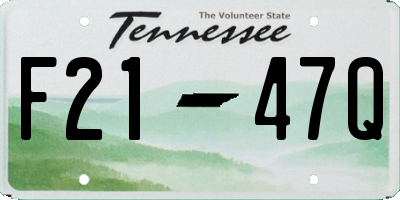 TN license plate F2147Q