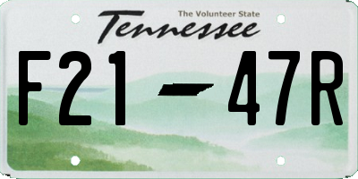 TN license plate F2147R
