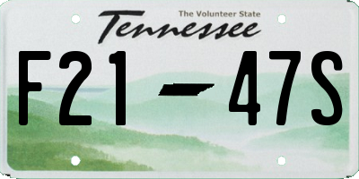 TN license plate F2147S