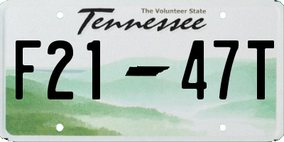 TN license plate F2147T