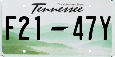 TN license plate F2147Y