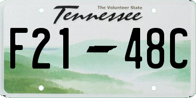 TN license plate F2148C