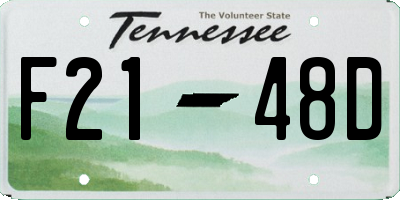 TN license plate F2148D