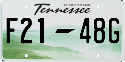 TN license plate F2148G