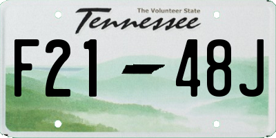 TN license plate F2148J