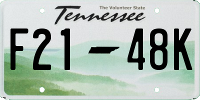 TN license plate F2148K