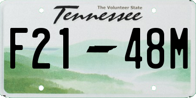 TN license plate F2148M