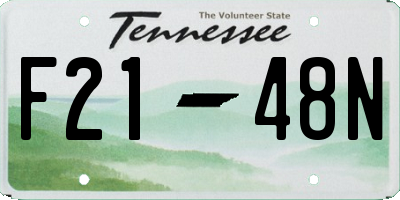 TN license plate F2148N