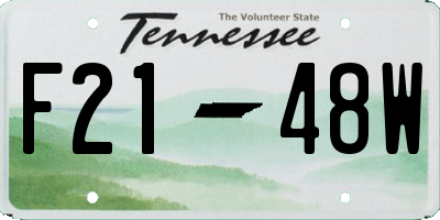 TN license plate F2148W