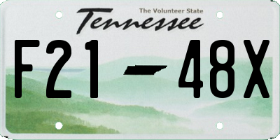 TN license plate F2148X