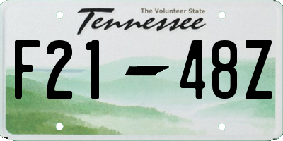 TN license plate F2148Z
