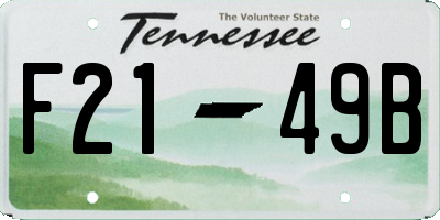 TN license plate F2149B