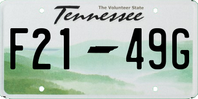 TN license plate F2149G