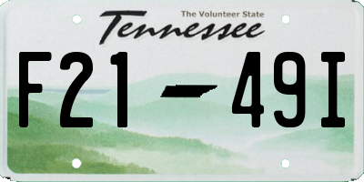 TN license plate F2149I