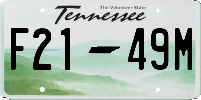 TN license plate F2149M