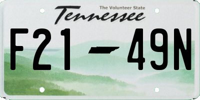 TN license plate F2149N