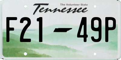TN license plate F2149P