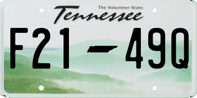 TN license plate F2149Q