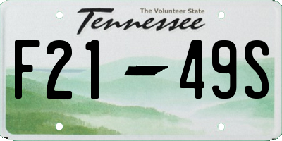 TN license plate F2149S
