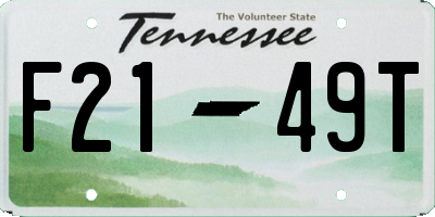 TN license plate F2149T